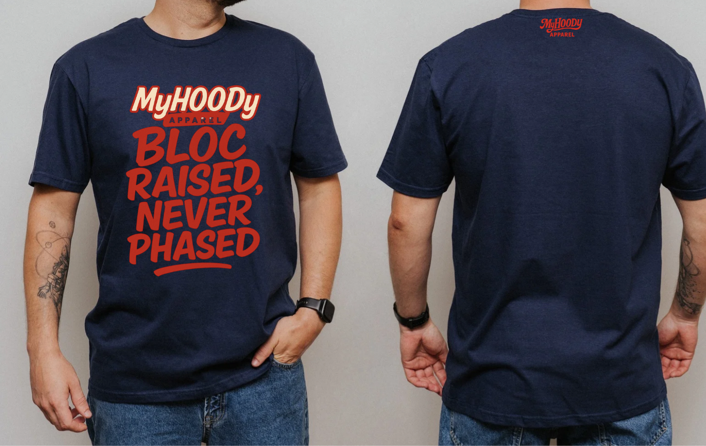 MyHOODy Bloc Raised Black Tee