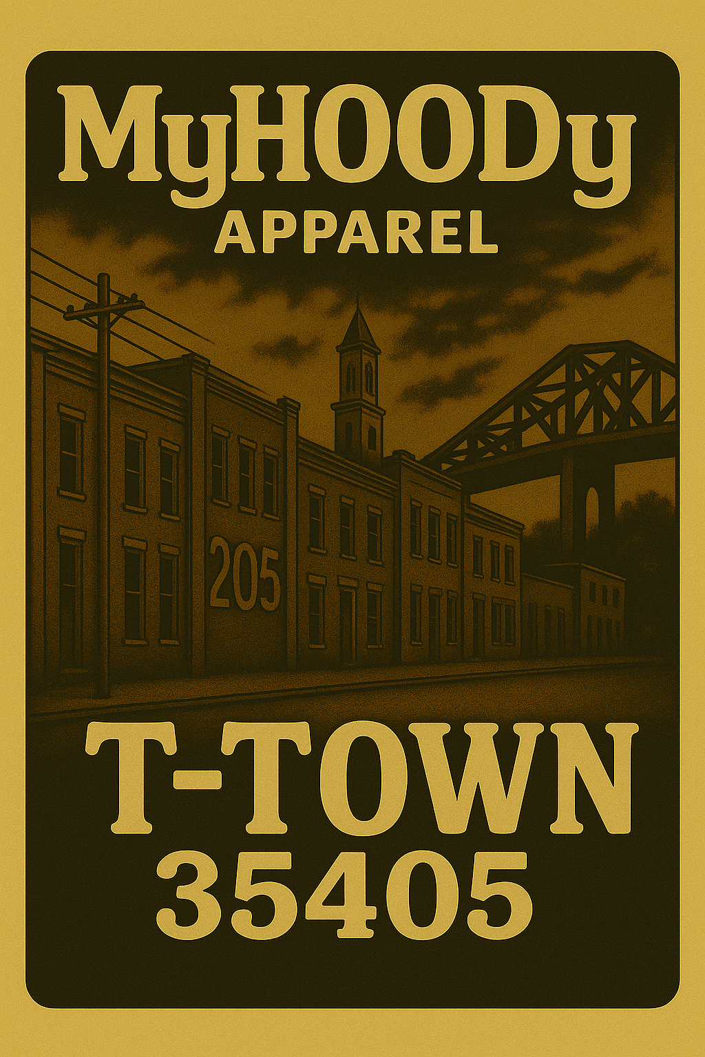 MyHOODy Apparel T-TOWN 35405 Tee (White)
