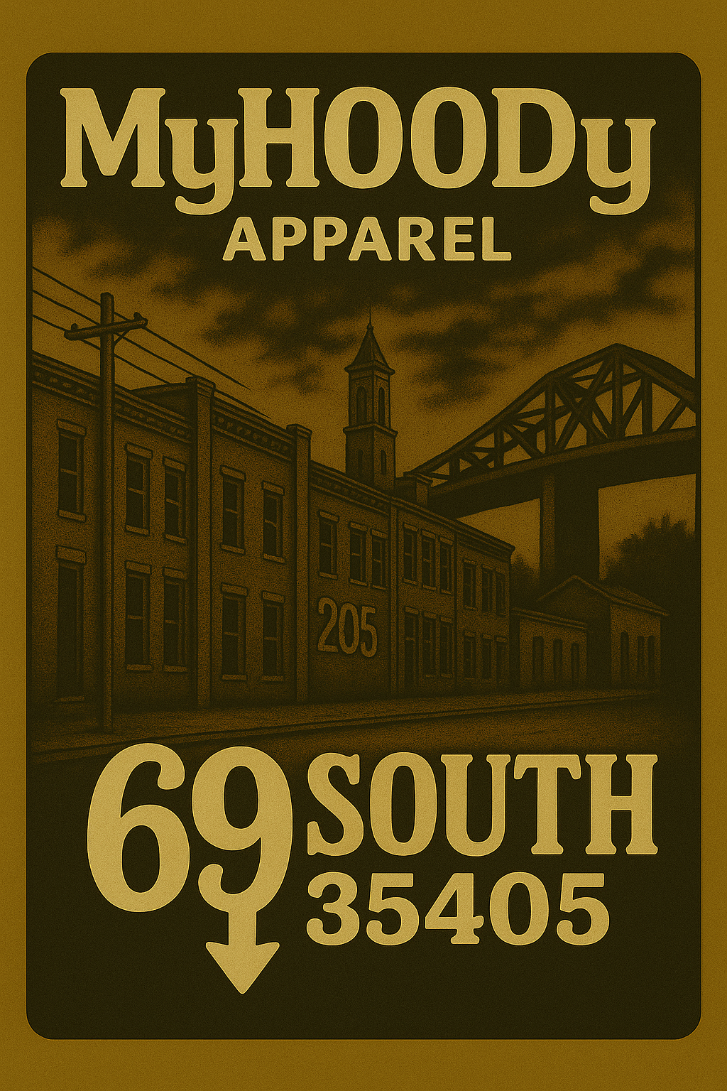 MyHOODy Apparel T-TOWN 35405 Tee (White)