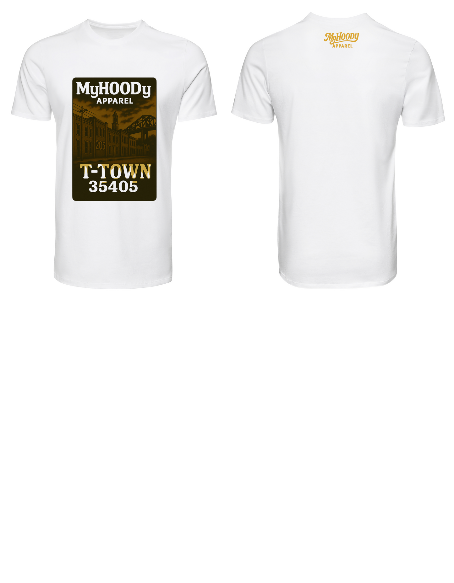 MyHOODy Apparel T-TOWN 35405 Tee (White)